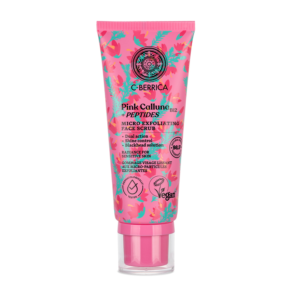 NATURA SIBERICA C-Berrica Pink Calluna Gommage micro-exfoliant pour le visage, 100 ml
