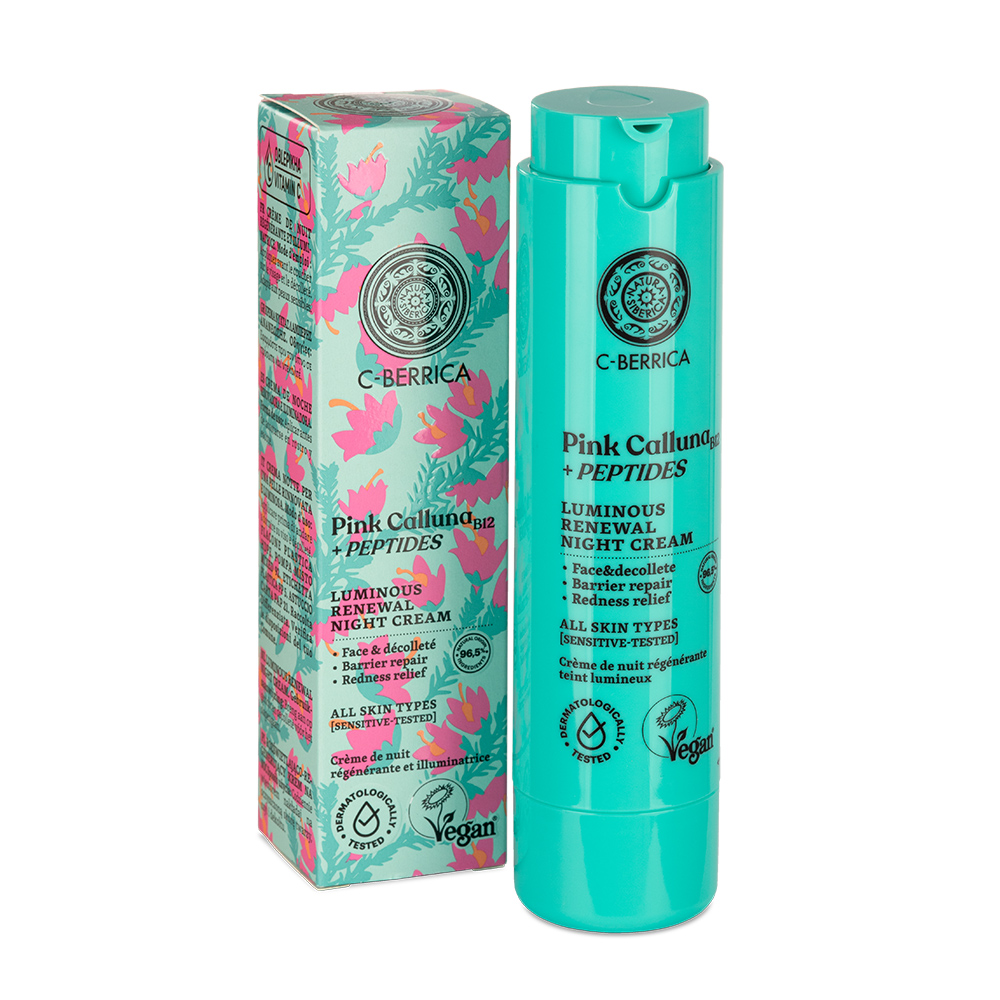 NATURA SIBERICA C-Berrica Pink Calluna Crème de nuit régénérante lumineuse, 50 ml