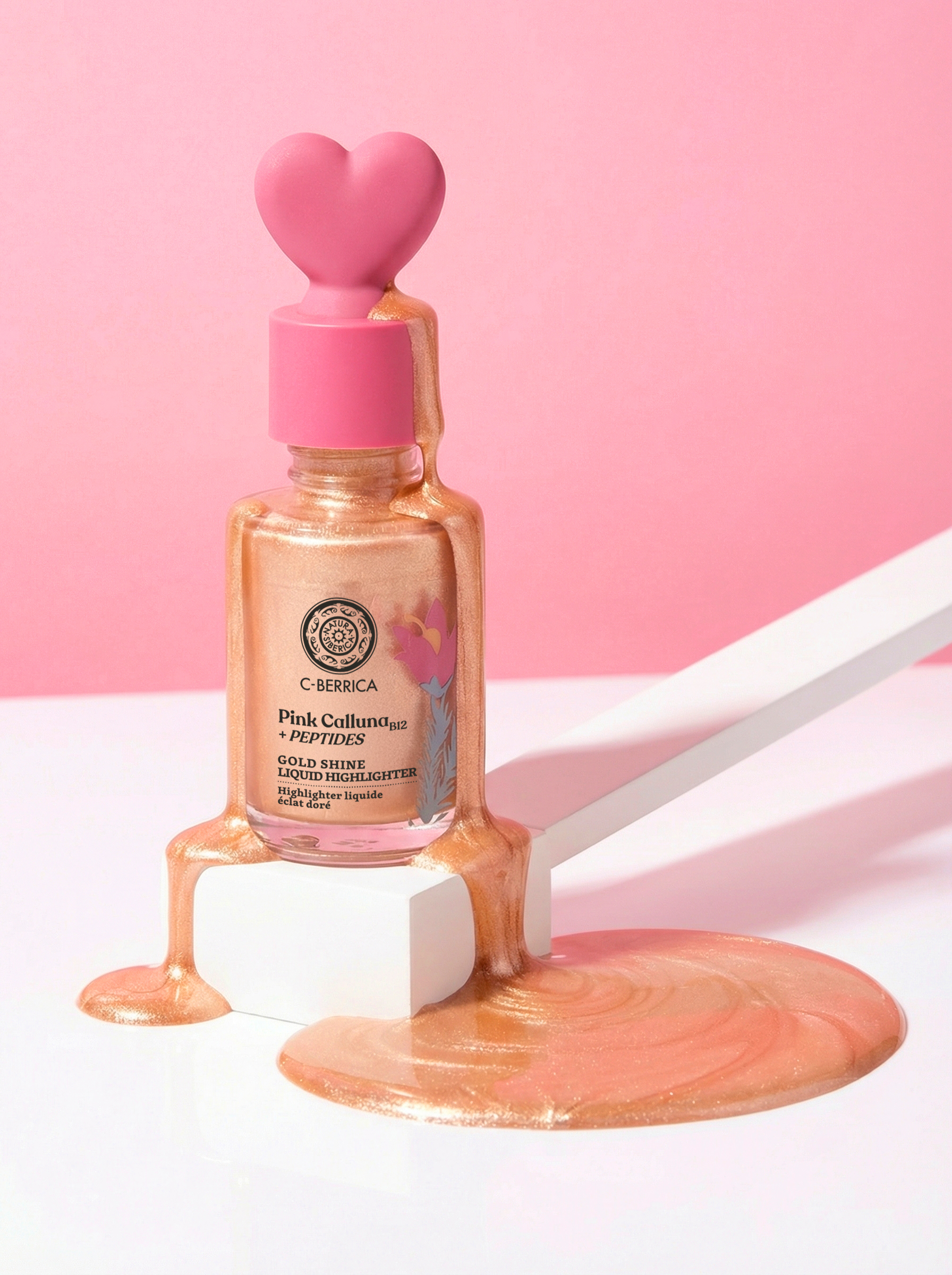 NATURA SIBERICA C-Berrica Pink Calluna Illuminateur liquide Gold Shine, 30 ml – Image 2