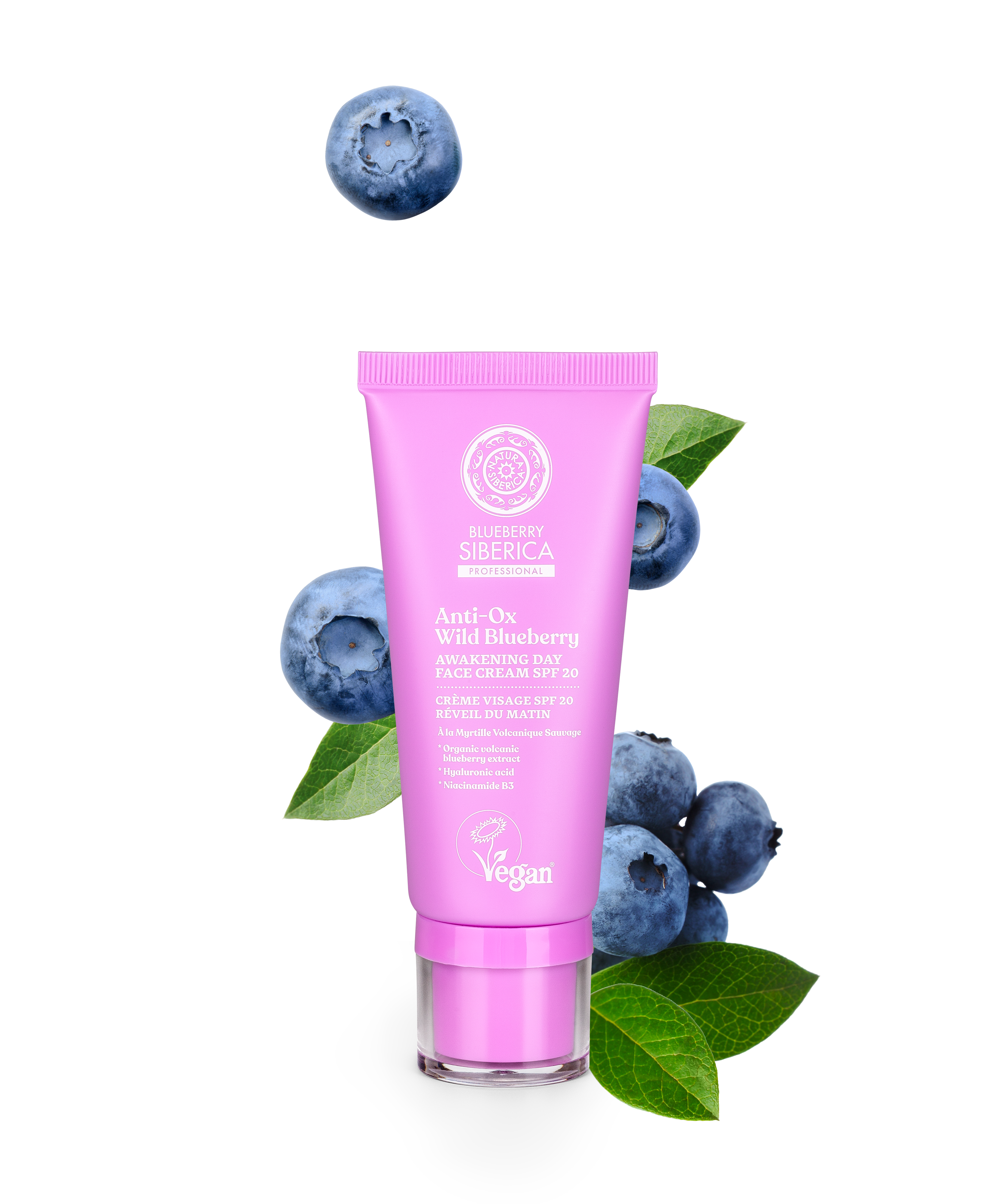 NATURA SIBERICA Anti-Ox Wild Blueberry. Gezichtscrème voor ‘s ochtends wakker worden SPF20