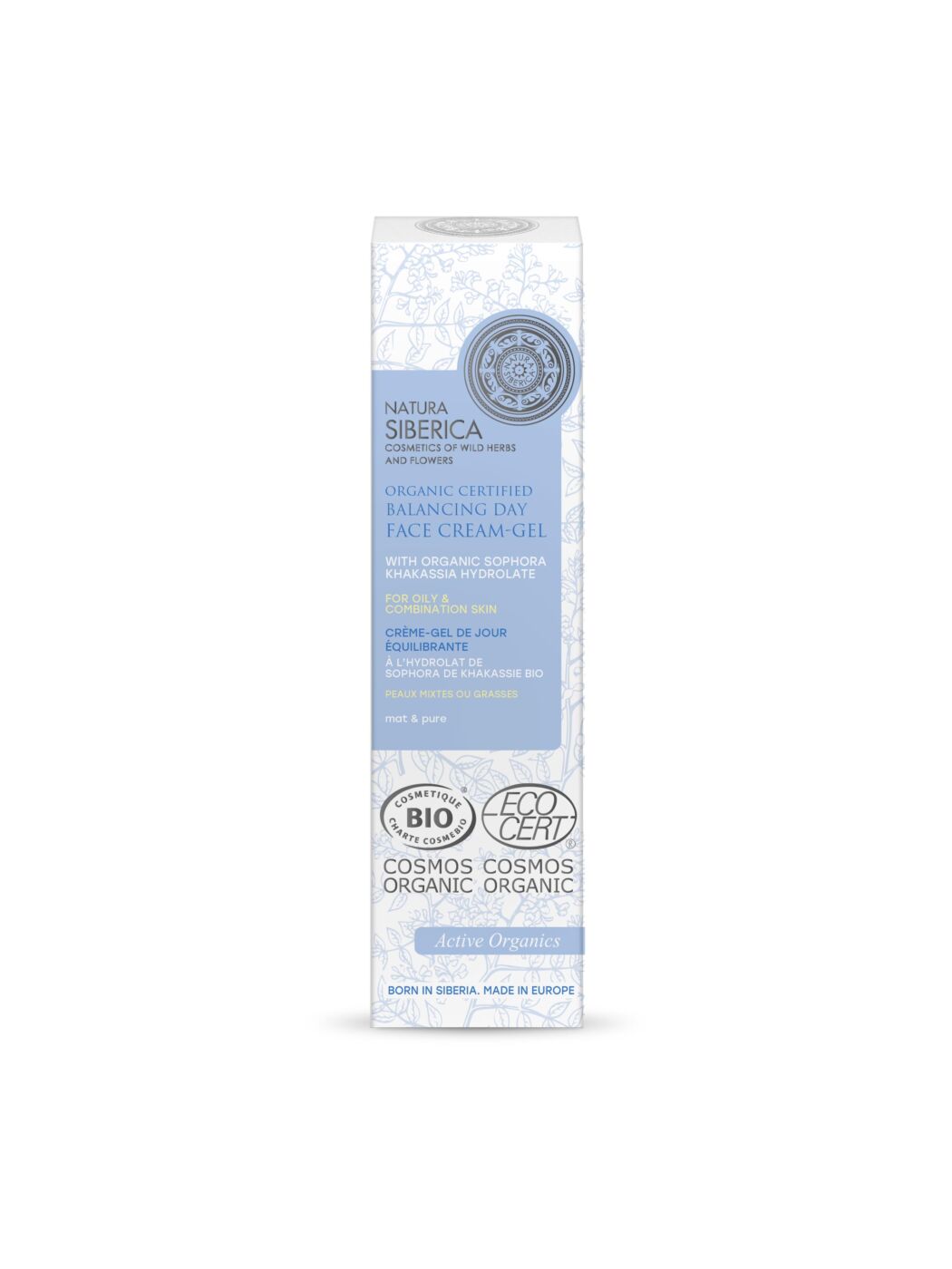 NATURA SIBERICA ORGANIC Gezichtsgel-crème voor vette en gemengde huid, 50 ml