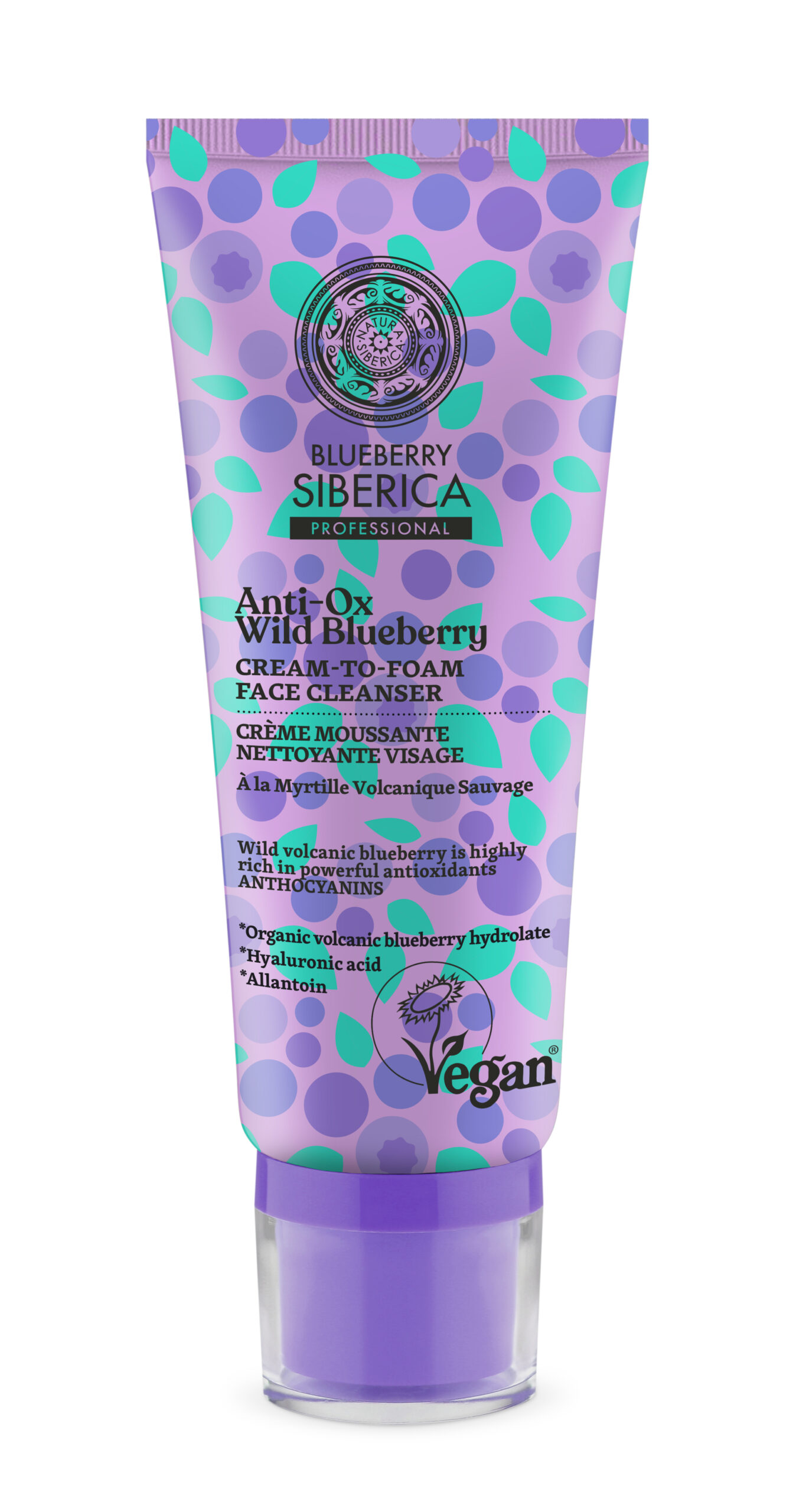 NATURA SIBERICA Anti-OX Wild Blueberry Crème nettoyante pour le visage, 100 ml