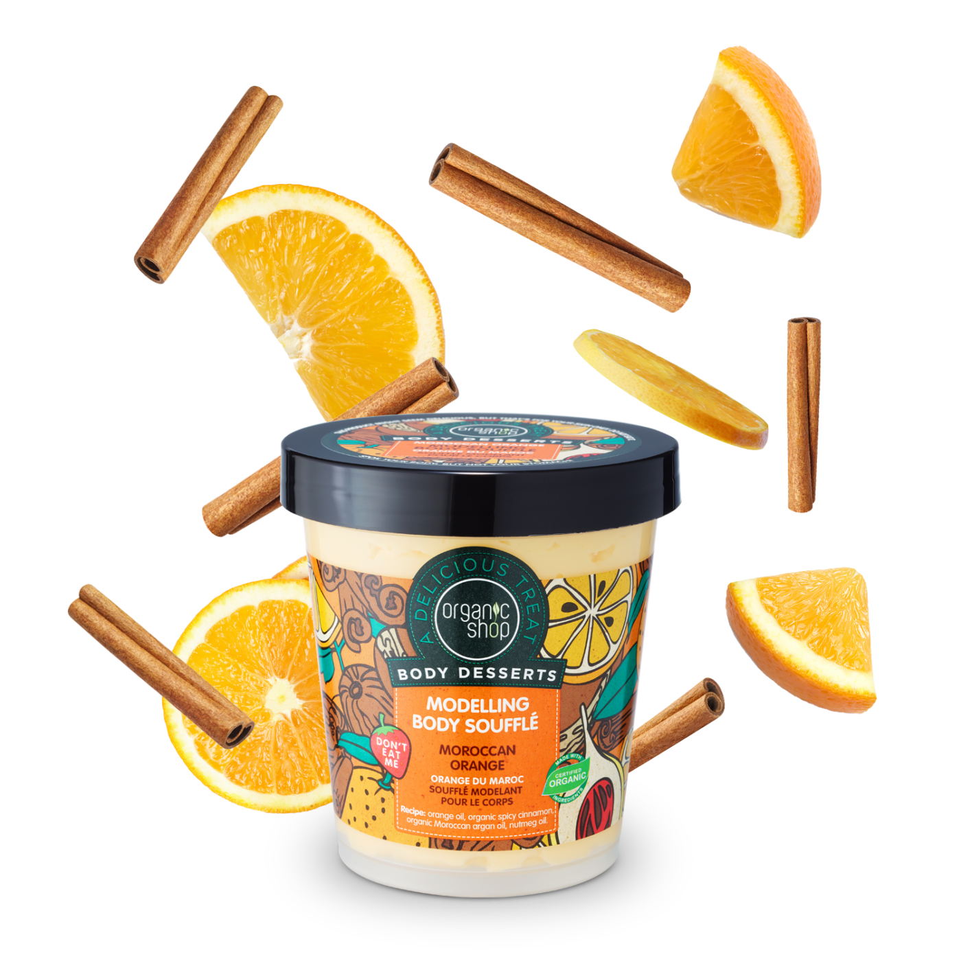 ORGANIC SHOP Body desserts soufflé modelant corps orange du maroc 450ml